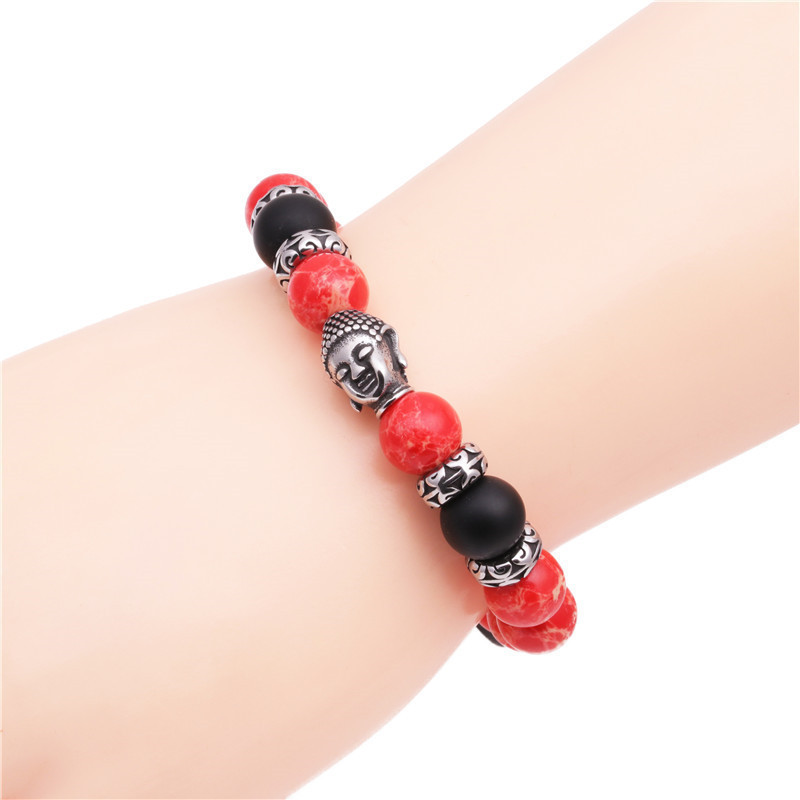 Fashion Bracelets Stainless Steel Woven Adjustable Buddha Head Bracelet