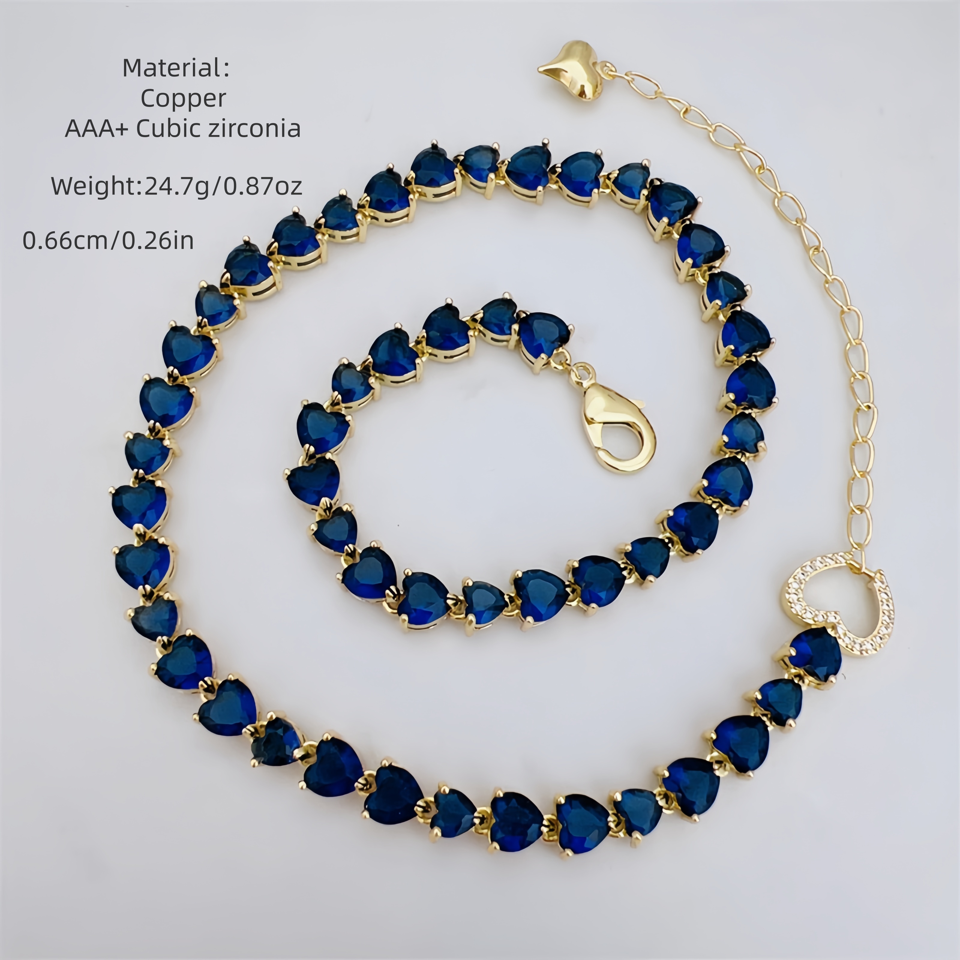 18K Gold Plated Multi-style Heart Zircon Necklace Classic Simple Daily Wear Gift Copper Pendant Lobster Clasp