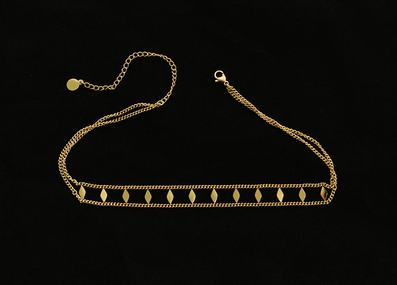 PVD Coated Real Gold Plated 18K Gold 304 Stainless Steel Fashion Waterproof Non Tarnish 304 Stainless Steel Necklace