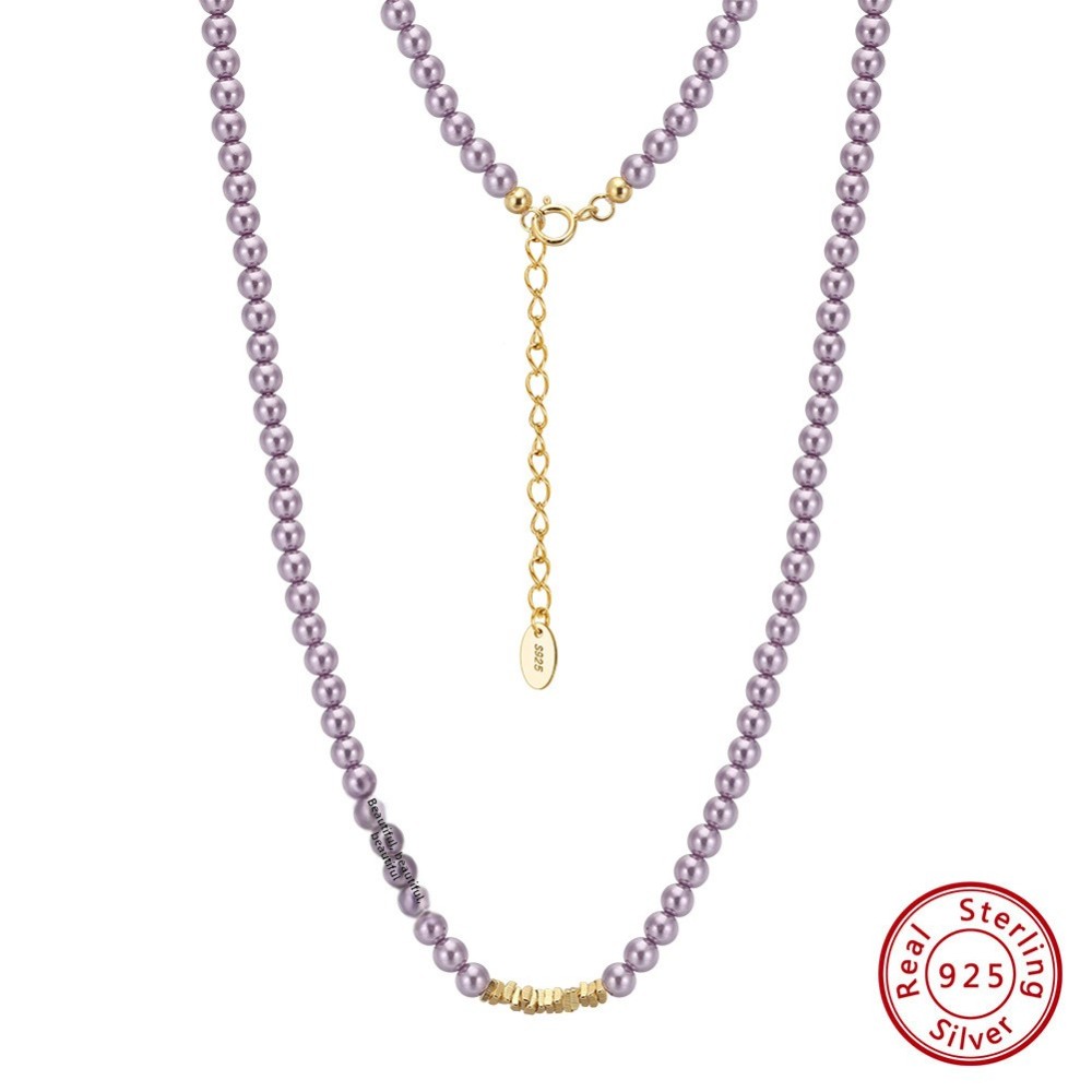 925 Sterling Silver Silver Pendant Necklace For Women December Birthstone Geometric Enamel Charm Jewelry Accessories