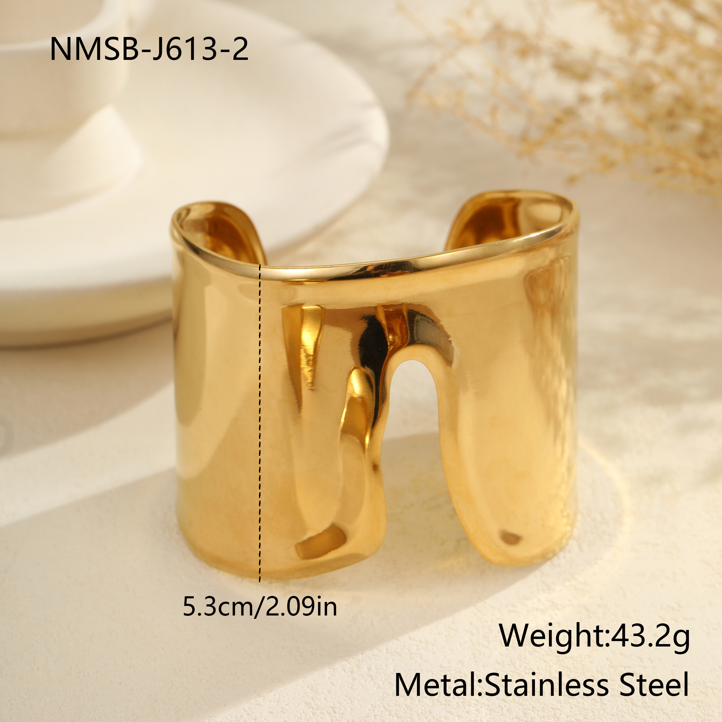 INS Fashion Exaggerated Wide Stainless Steel Bracelet Niche High-end Open Bracelet Titanium Steel Jewelry