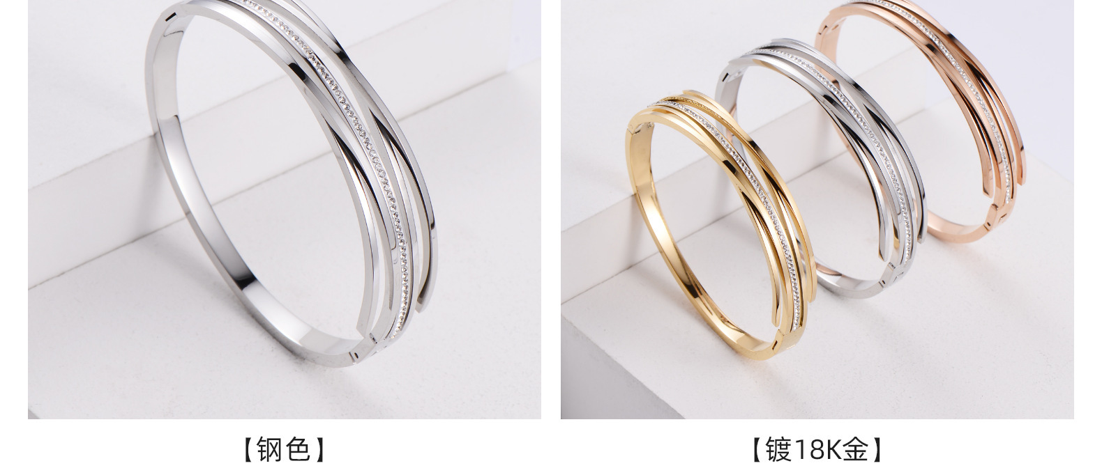PVD Coated 18K Gold Plated Stainless Steel Waterproof Non Tarnish