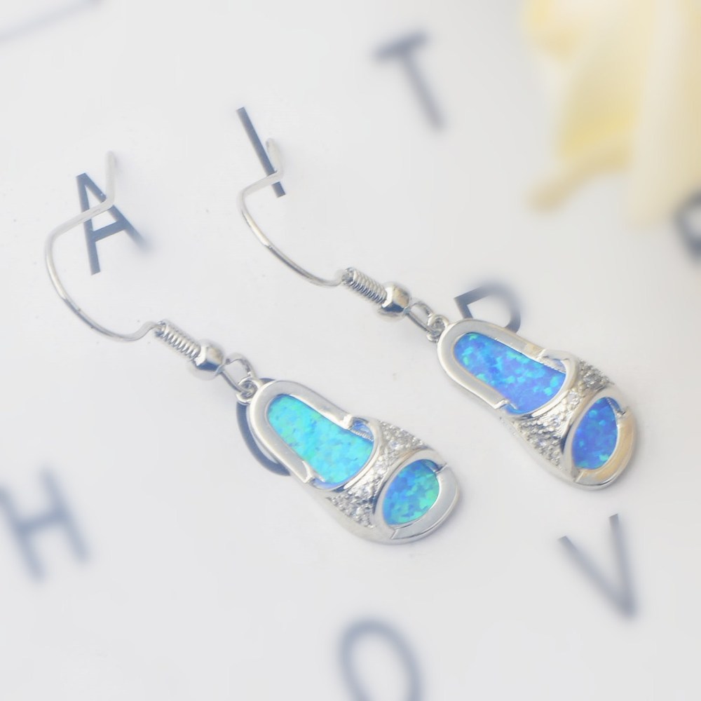Simple Style Opal Sandals Earrings TikTok Ins  Style Jewelry Accessories Copper Material Line Craft