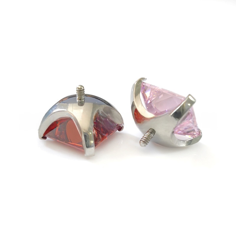 Titanium Alloy Ear Studs Claw Set Square Sugar 5A Zirconia Threaded Ear Bone Studs G23 Titanium Wedding Birthday Festival Jewelry Accessories