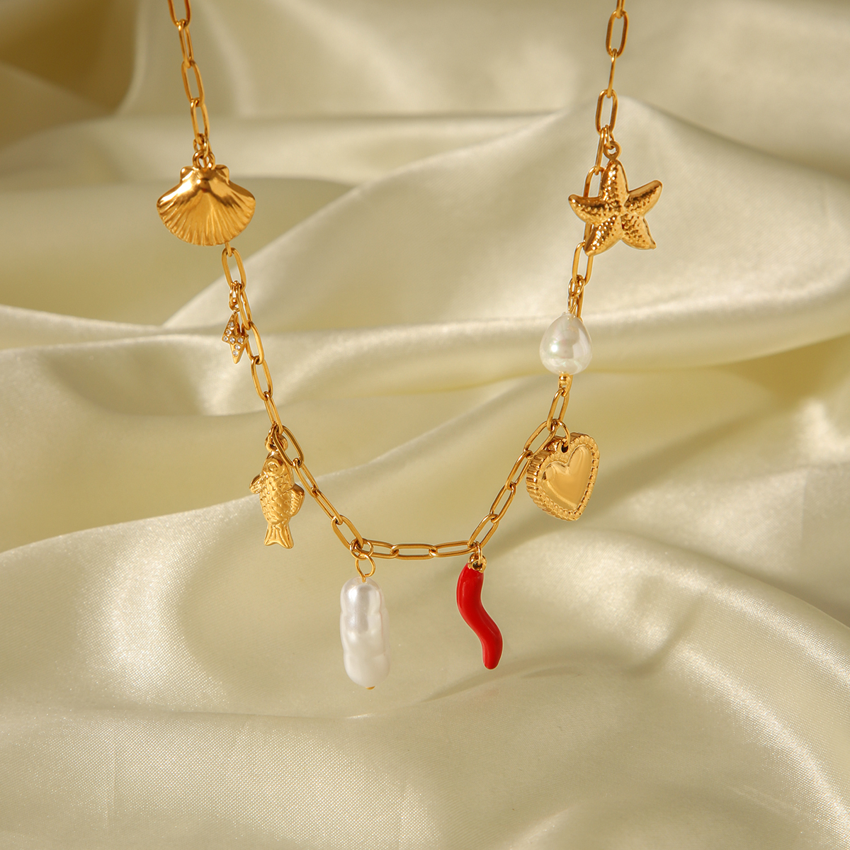 Bohemian Accessories Stainless Steel Necklace Light Luxury Niche DIY Jewelry Accessories Pendant Necklace Collarbone Chain