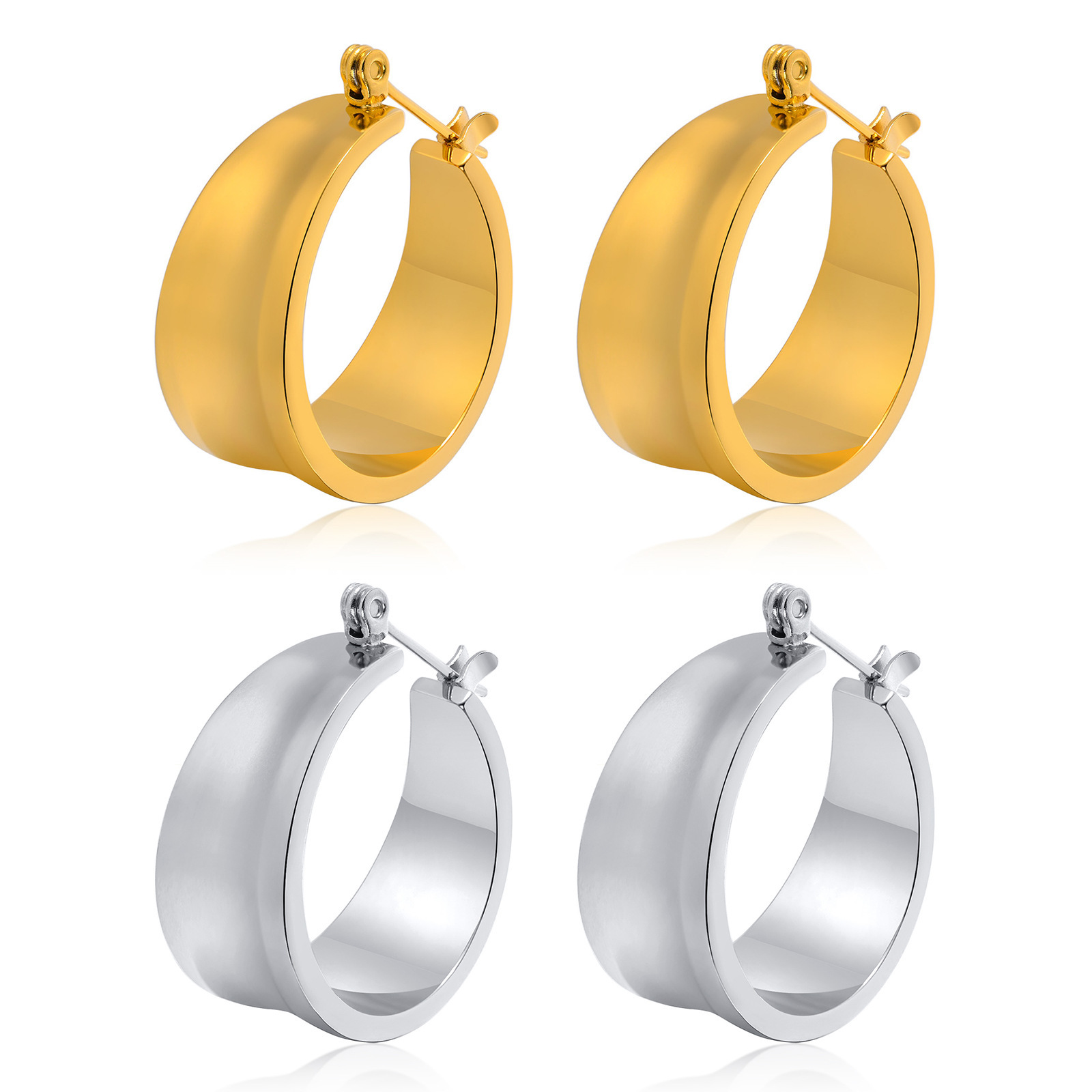 1 Pair Fashion Geometric Plating 201 Stainless Steel Stainless Steel Earrings