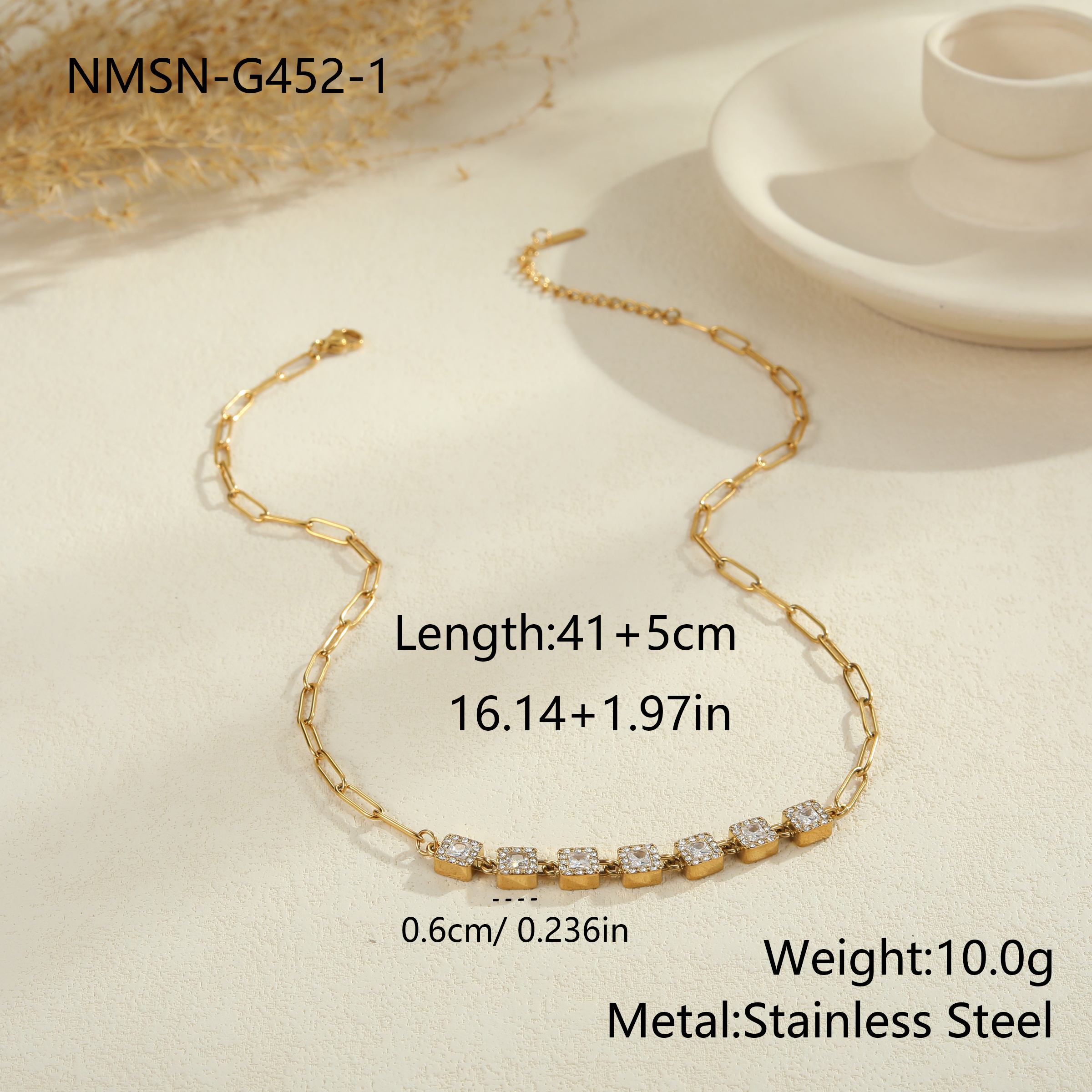 Fashion Stainless Steel Zircon Heart-Shaped Collarbone Chain Necklace Jewelry Set Luxurious Women's Accessories Suitable For Parties And Dates