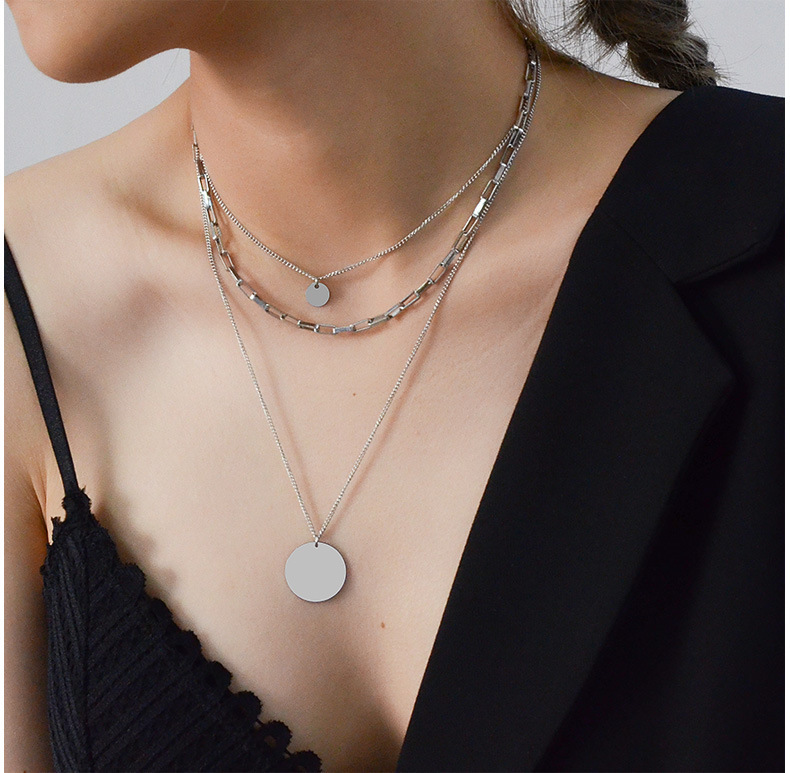 PVD Coated Real Gold Plated Geometric Titanium Steel Fashion Waterproof Non Tarnish Necklace