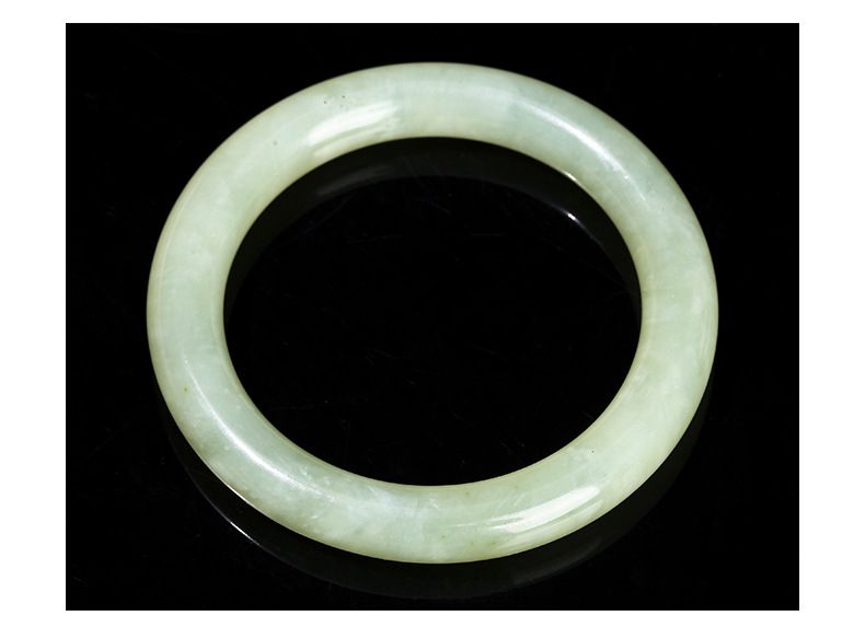 JD Jewelry Natural Underground White Jade Bracelet Round Bar Vintage Style Women's Bracelet Artistic Retro Trendy Simple Classic Style