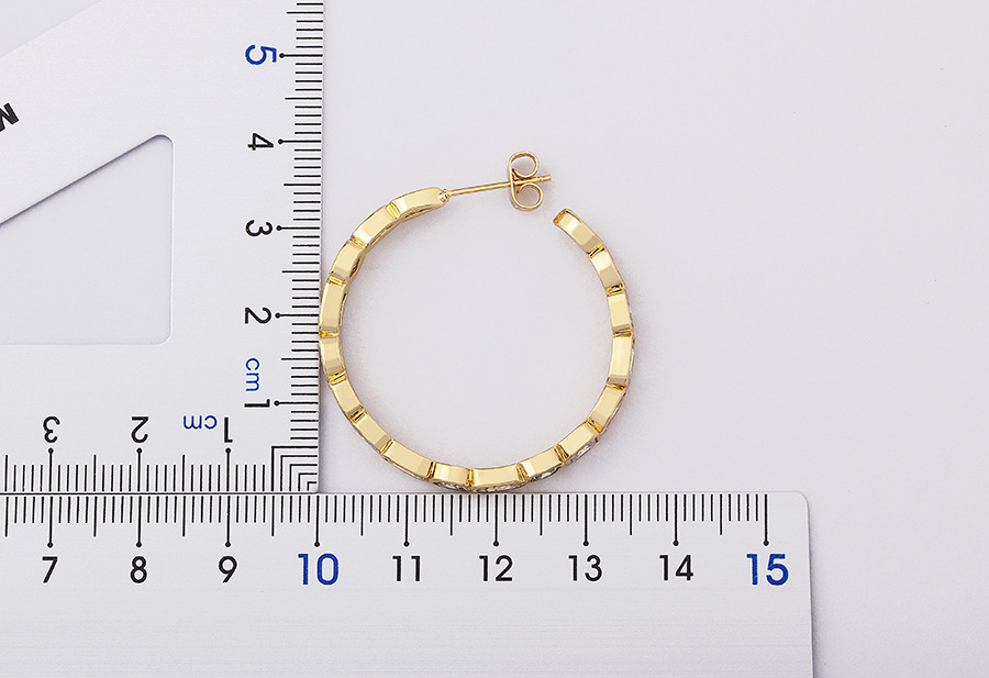 True Gold Plated Copper Heart Square Geometric Micro Paved Zirconia Large Earrings New Style Fashion Jewelry Accessories