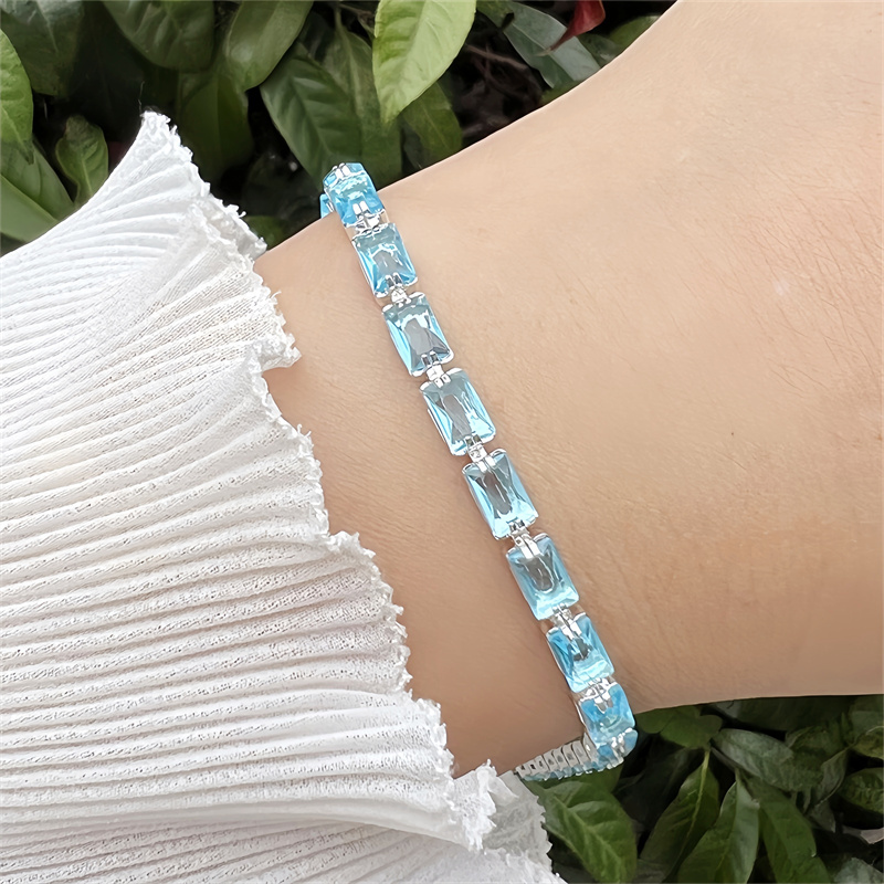 Classic Elegant Style Colorful Zircon Bracelet Fashion High-end Copper Plated 18K Gold Versatile Daily Wear Flower Vacuum Plating (Furnace)