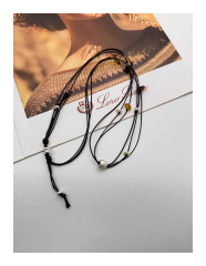 Black Rope Gravel Necklace