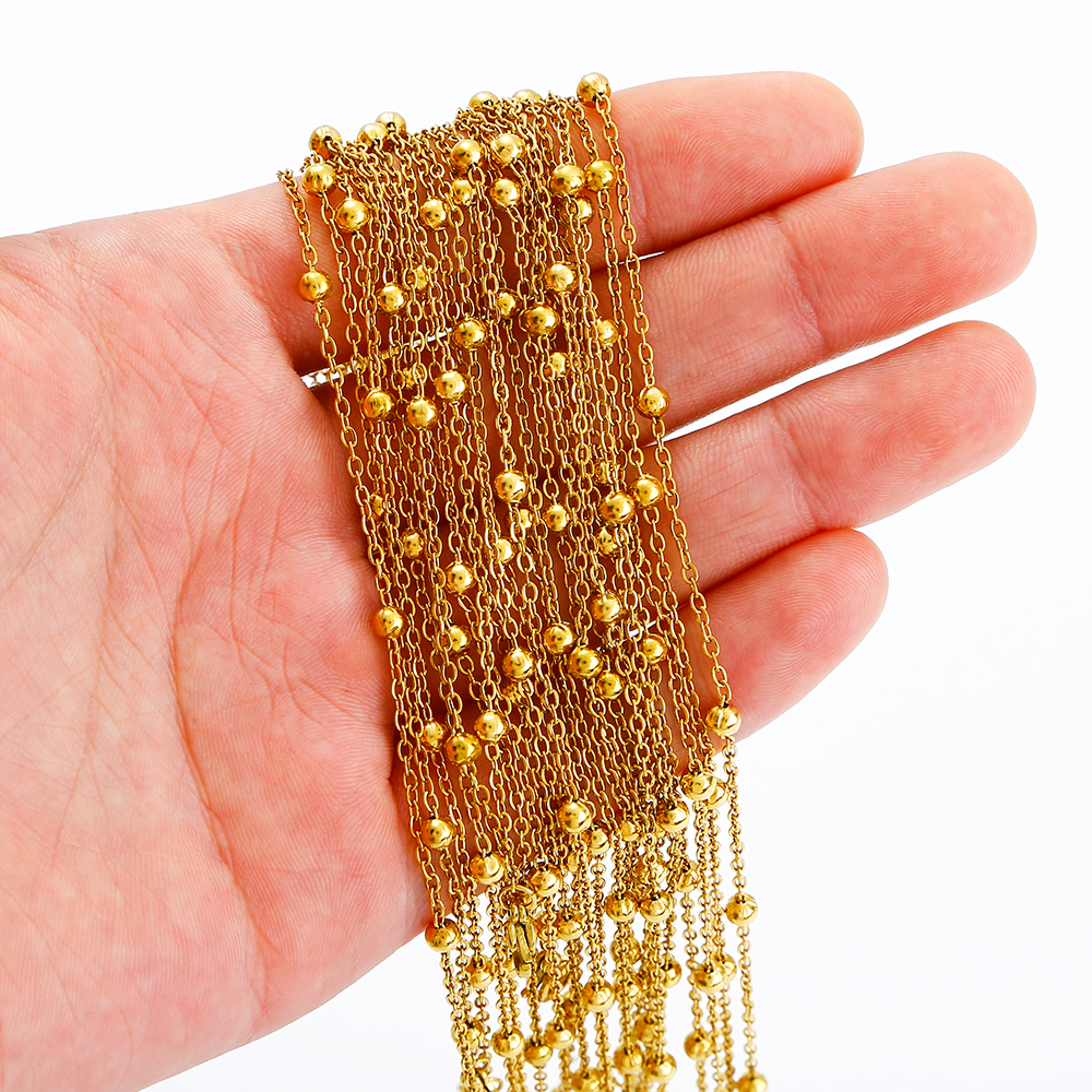 Stainless Steel O-Link Bead Chain 12 Pieces DIY Jewelry Making Accessories Daily Handmade Supplies Women's Men's Unisex Necklace