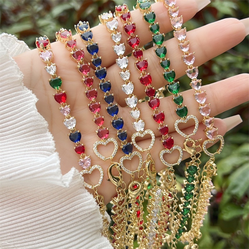 18K Gold Plated Multi-style Heart Zircon Necklace Classic Simple Daily Wear Gift Copper Pendant Lobster Clasp