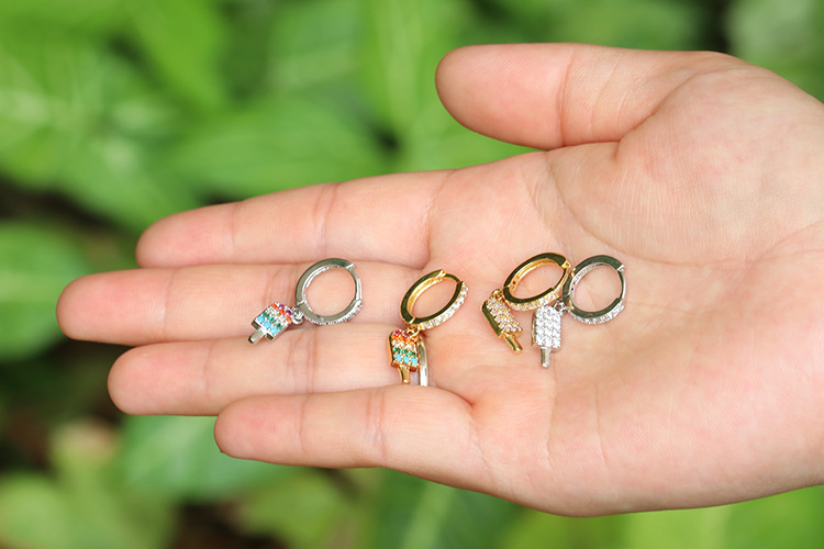Retro Color Popsicle Ice Cream Copper Earrings Wholesale Nihaojewelry