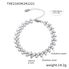 TXE216-Steel Pearl Bracelet