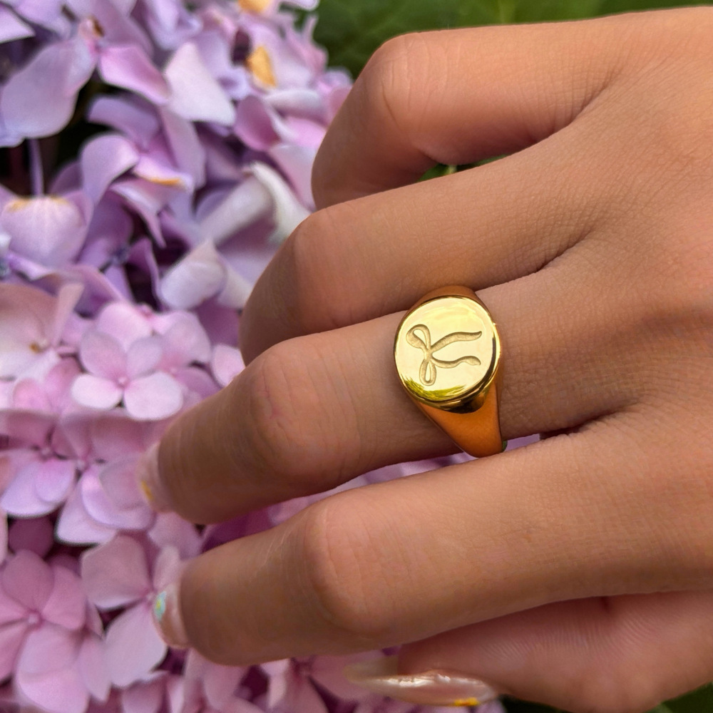 Sweet Style Butterfly Knot Ring Plated Titanium Steel 18K Gold Filled Geometric Pattern Women's Jewelry Accessories