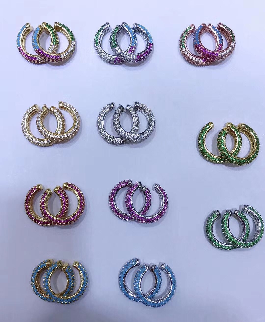 Fashion Geometric Plating Copper Zircon Copper Earrings