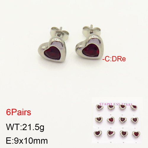 INS New  Fashion Titanium Steel Love Heart Stud Earrings Women's 18K Gold Stainless Steel Love Element Earrings Niche Design High Earrings