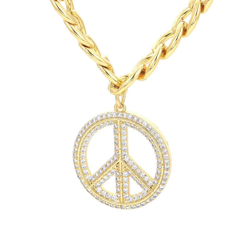 304 Stainless Steel Copper 18K Gold Plated Fashion Plating Geometric Zircon Pendant Necklace