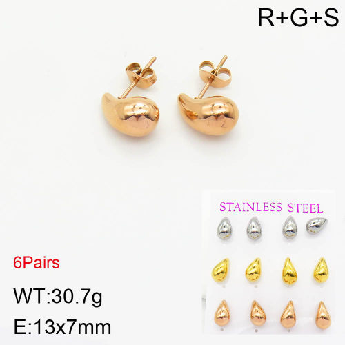 INS New  Fashion Titanium Steel Water Drop Ear Studs Women's 18K Gold Stainless Steel Water Element Earrings Earrings Niche Design High Earrings