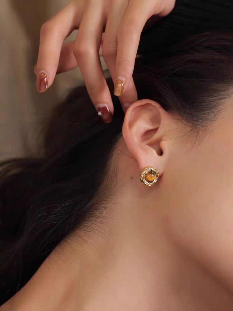 Red Snake Pattern Earrings Women's Luxury Style S925 Silver Needle Ear Jewelry New Year Gift Original Design Fashion Accessories