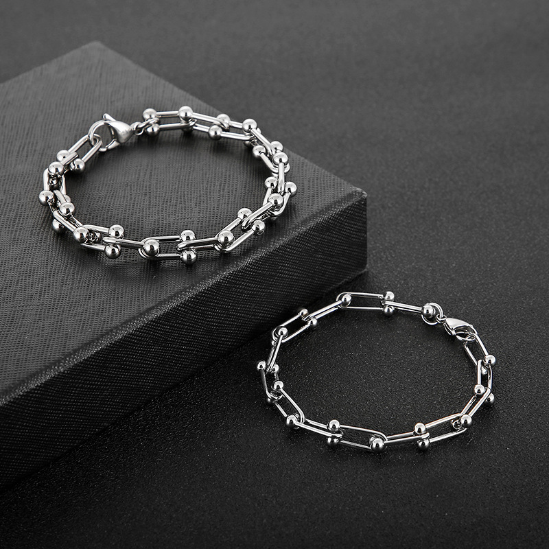 Fashion U Shape Titanium Steel Bracelets Plating Stainless Steel Bracelets