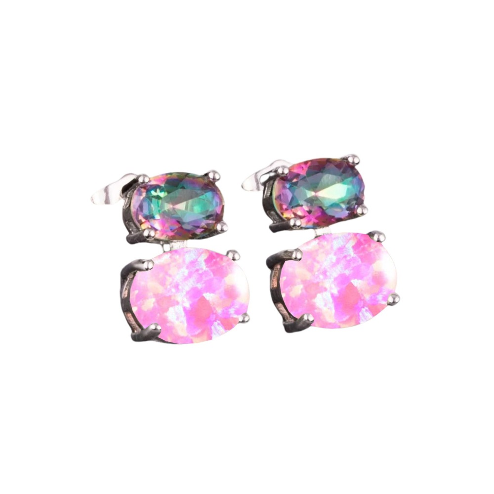 Hawaii Style Oval Shape TikTok Popular Ear Cuff Rings Opal Unisex Copper Material Jewelry Accessories Ear Rings Circular And Oval