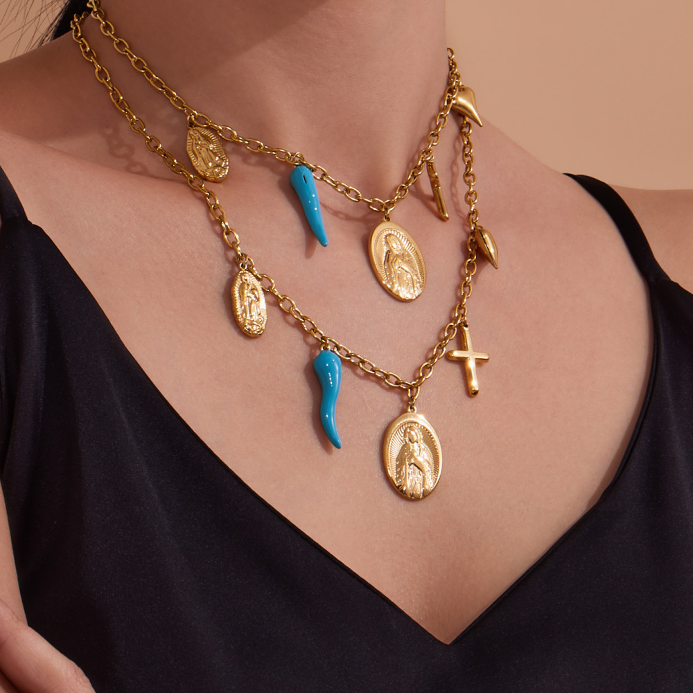 Stainless Steel DIY Multi-Accessories Necklace Bracelet Fashionable Versatile Luxury Jewelry Set Geometric Pattern Vacuum Plated