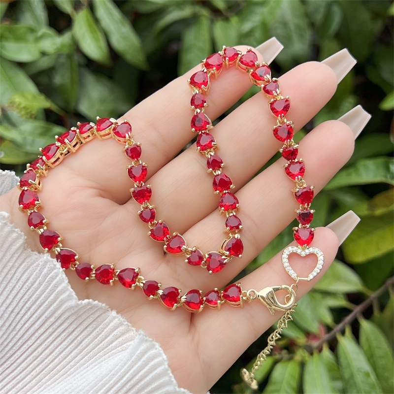 18K Gold Plated Multi-style Heart Zircon Necklace Classic Simple Daily Wear Gift Copper Pendant Lobster Clasp