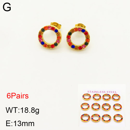 INS New  Fashion Titanium Steel Round Studs 18K Gold Stainless Steel Shiny Love Element Earrings Unique Niche Design Limited Edition Earrings