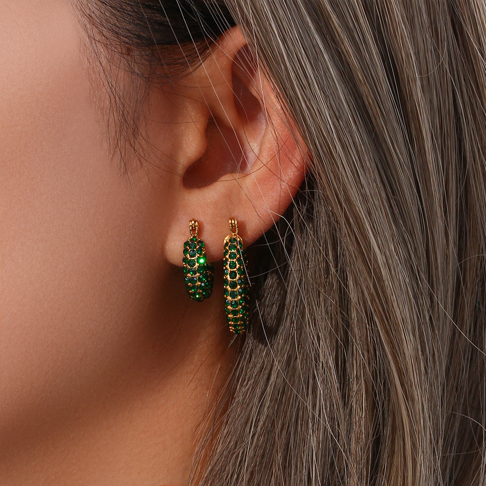 PVD Coated Real Gold Plated 18K Gold Geometric 304 Stainless Steel Fashion Waterproof Non Tarnish Earrings