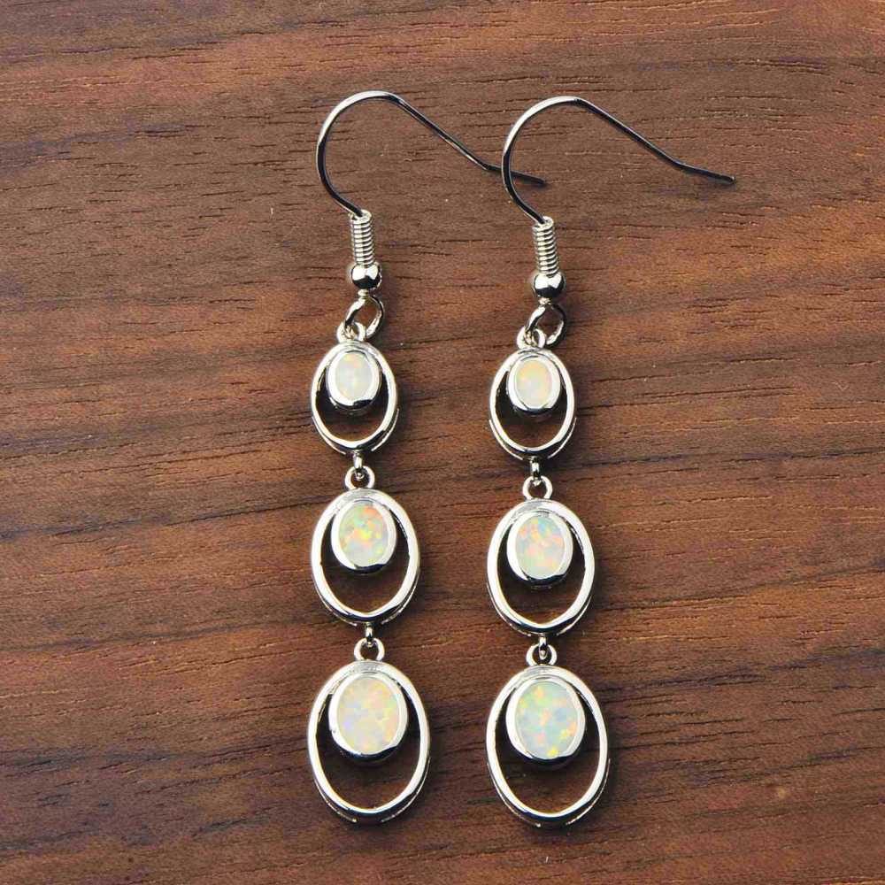 Simple Round Opal Dangle Earrings  Style TikTok Ins Fashion Peruvian Opal Drop Earrings Jewelry Accessories