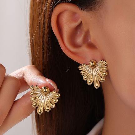 1 Pair Basic Simple Style Classic Style U Shape Geometric Flower Plating 304 Stainless Steel Ear Studs