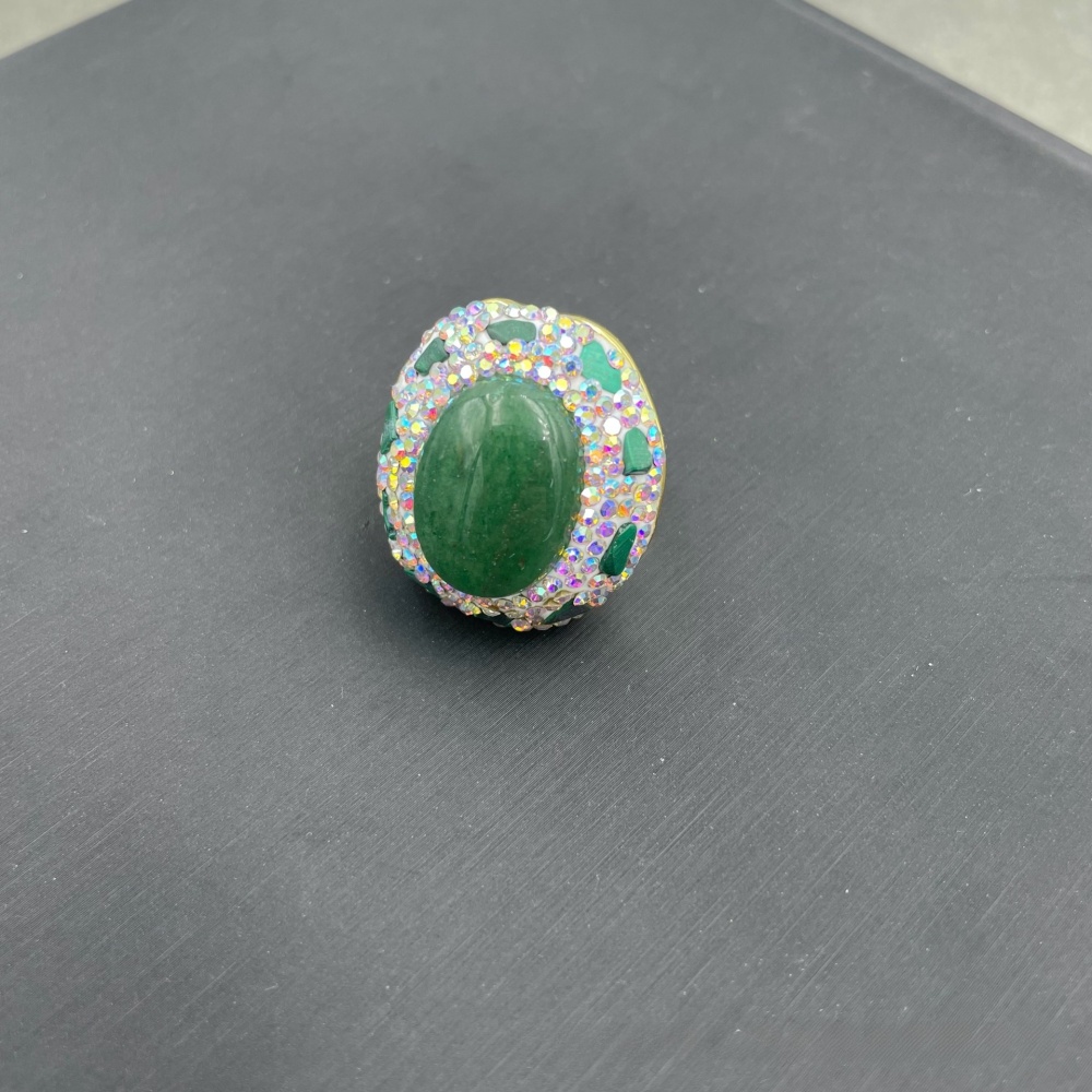 New Green Dongling Enamel Jade Set Ethnic Style Necklace Women's Jewelry Accessories Factory Direct Sale Middle-Aged Niche Three-Piece Set