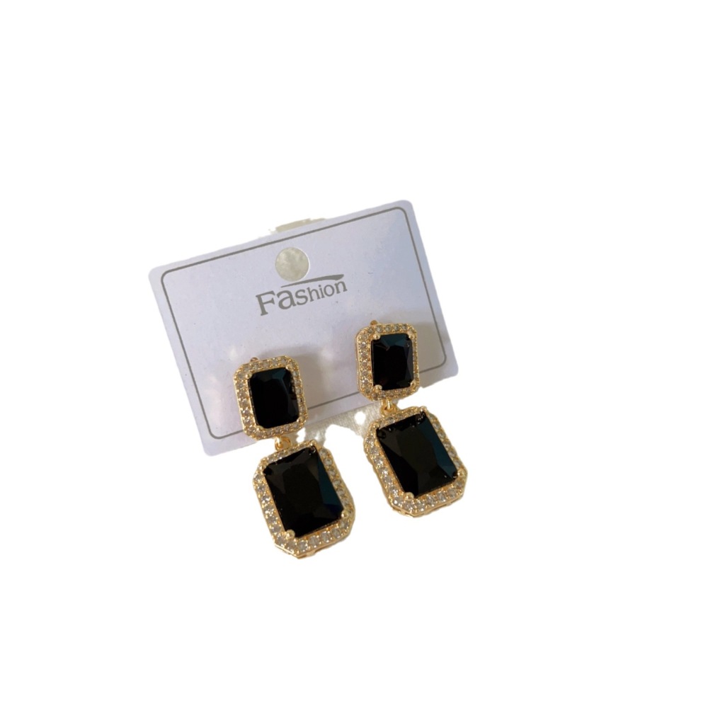 Fashionable 18K Copper Geometric Heart Shaped Earrings Women's Style  Courtly Style Jewelry Accessories