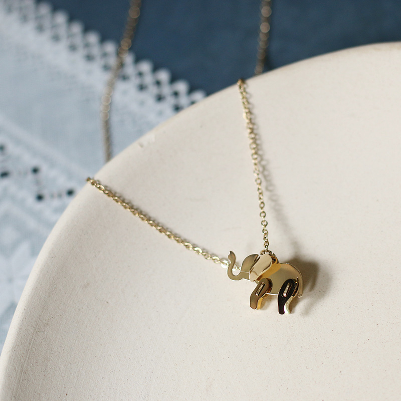 PVD Coated Real Gold Plated 18K Gold Animal 304 Stainless Steel Cartoon Style Waterproof Non Tarnish 304 Stainless Steel Necklace
