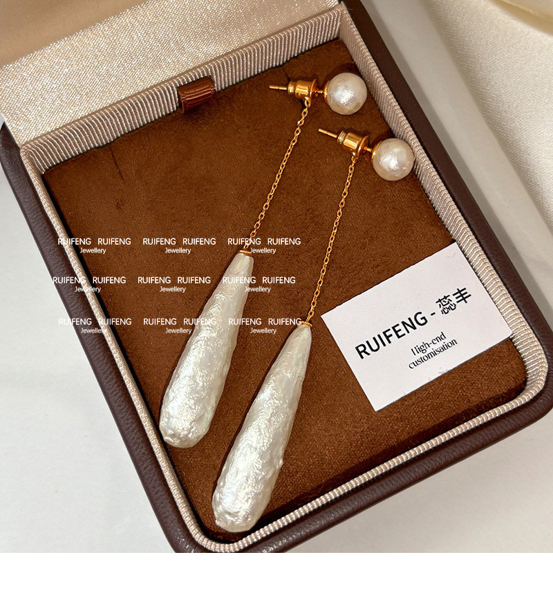 French Style Long Pearl Drop Earrings Pure Silver Cotton Waterdrop Design Unique Elegant Feminine Jewelry Accessories