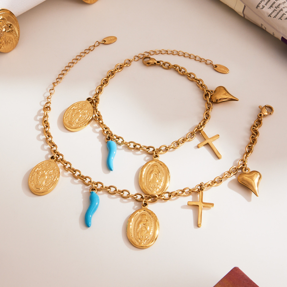 Stainless Steel DIY Multi-Accessories Necklace Bracelet Fashionable Versatile Luxury Jewelry Set Geometric Pattern Vacuum Plated