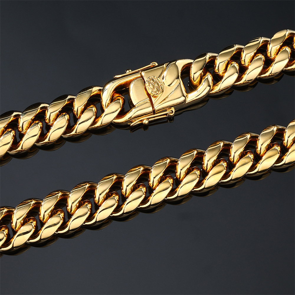 Fashionable Stainless Steel Men's Necklace Encrypted Dragon Head Buckle Bracelet Versatile Matching Accessories Geometric Pattern