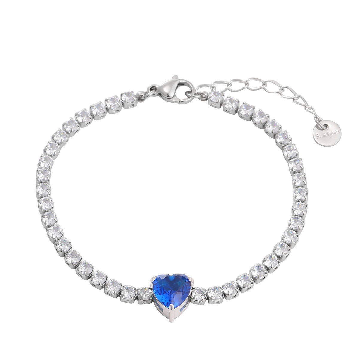 PVD Coated Real Gold Plated Heart Shape 304 Stainless Steel Simple Style Classic Style Waterproof Non Tarnish Bracelets