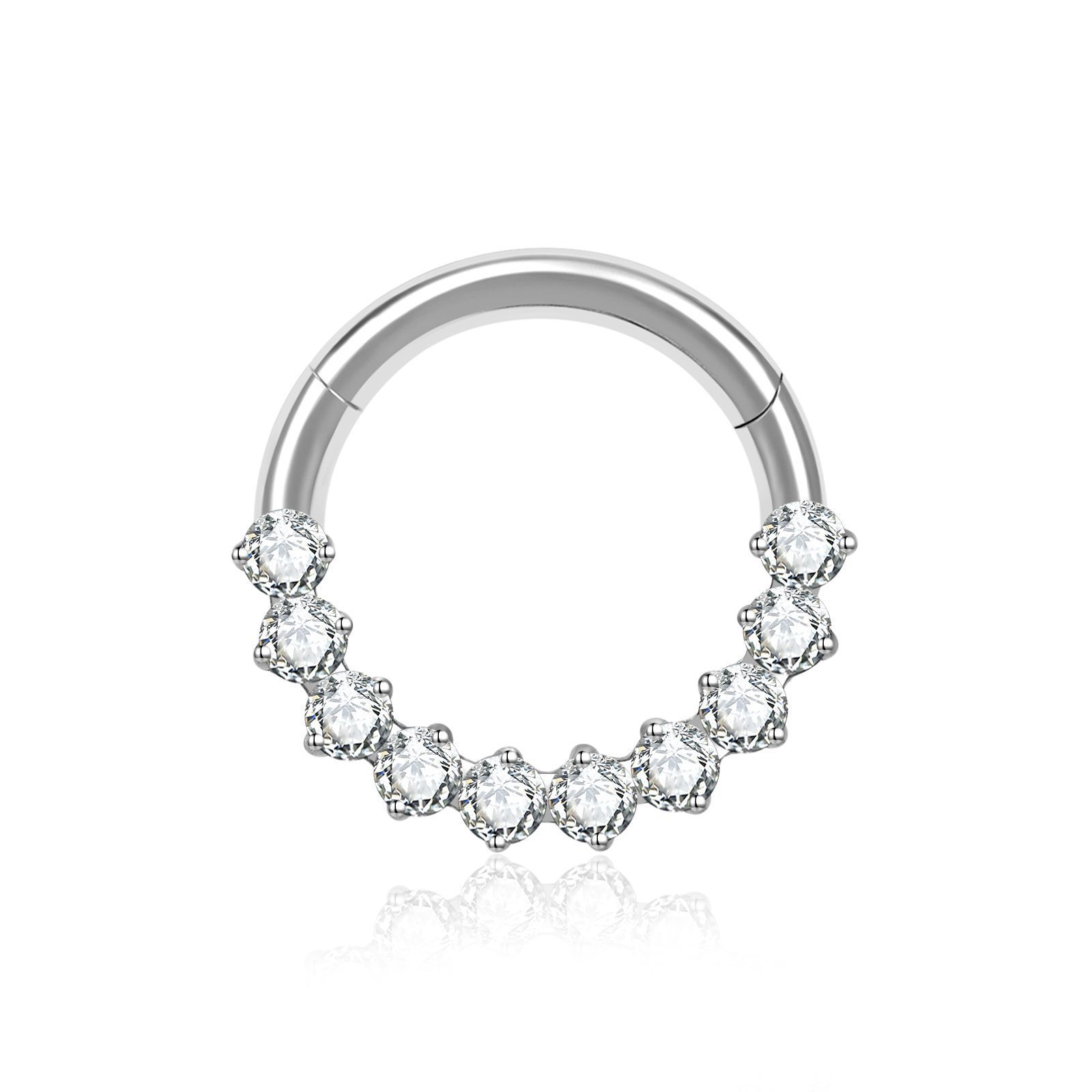 New G23 Titanium Alloy Women's Jewelry Claw Set Zircon Nose Ring Lip Ring Body Piercing Accessories Geometric Pattern Handmade