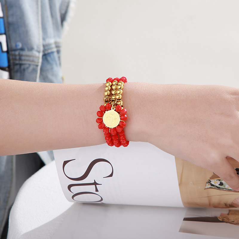 PVD Coated 18K Gold Plated Geometric Titanium Steel Fashion Waterproof Non Tarnish 304 Stainless Steel Bracelets