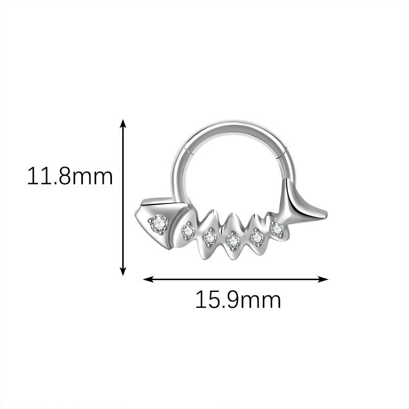 Original Design Titanium Alloy Earrings Women's Zircon Body Piercing G23 Nose Ring Lip Ring Jewelry Fashionable Unisex Ear Jewelry