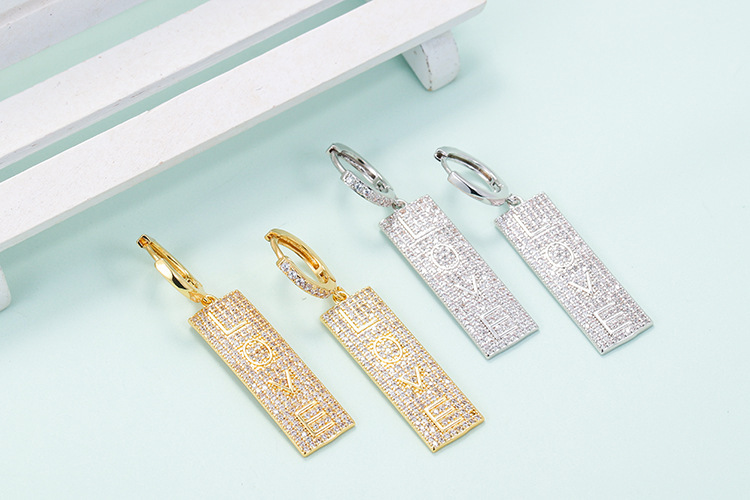 Fashion Simple Personality Long Zircon Earrings