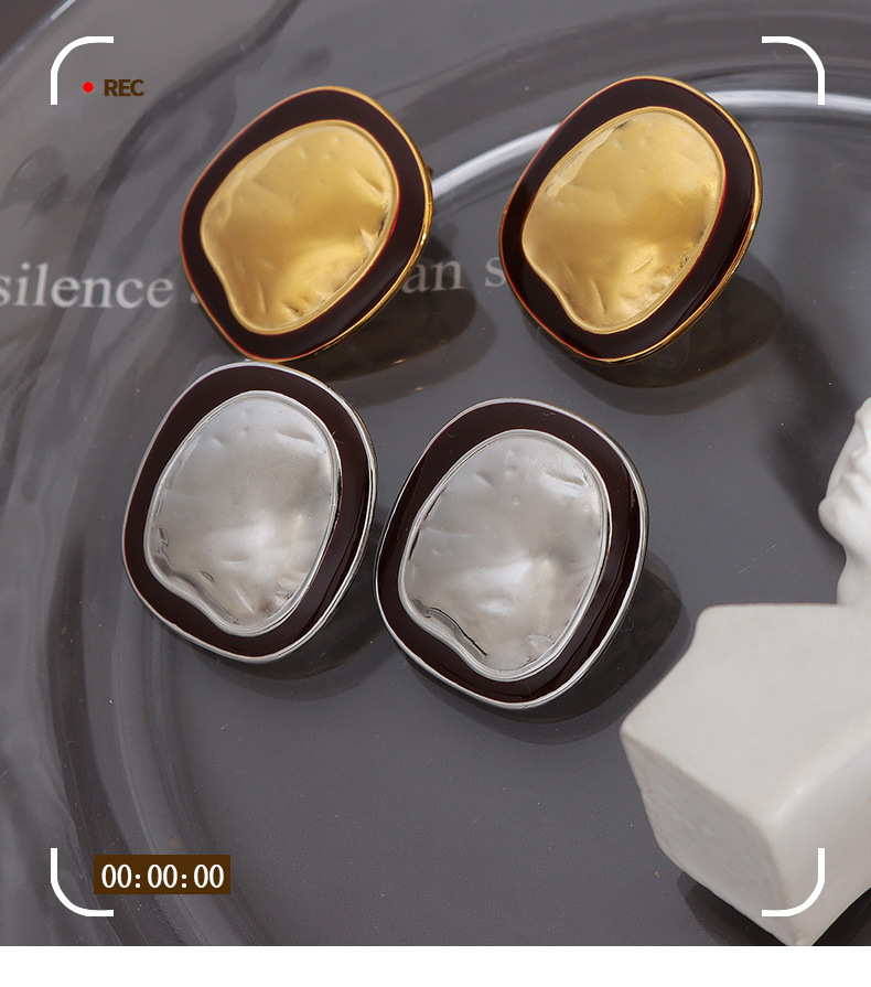 PVD Coated Real Gold Plated 18K Gold Irregular 304 Stainless Steel Retro Waterproof Non Tarnish Ear Studs