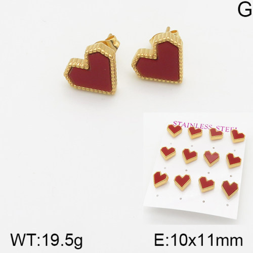 INS New  Fashion Titanium Steel Love Shell Stud Earrings Women's 18K Gold Stainless Steel Love Element Earrings Niche Design High Earrings