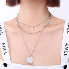 P595-Steel Three-Layer Necklace