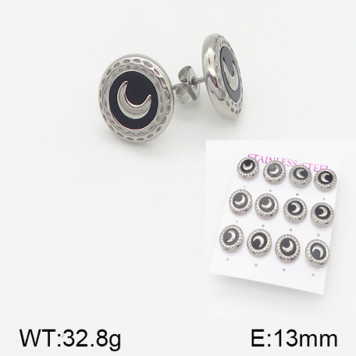 INS New  Fashion Titanium Steel Round Shell Stud Earrings 18K Golden Stainless Steal Earrings Niche Design High Earrings Women's Stud Earrings