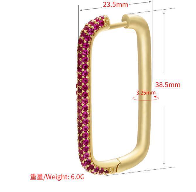 Fashion Geometric Plating Copper Zircon Copper Earrings